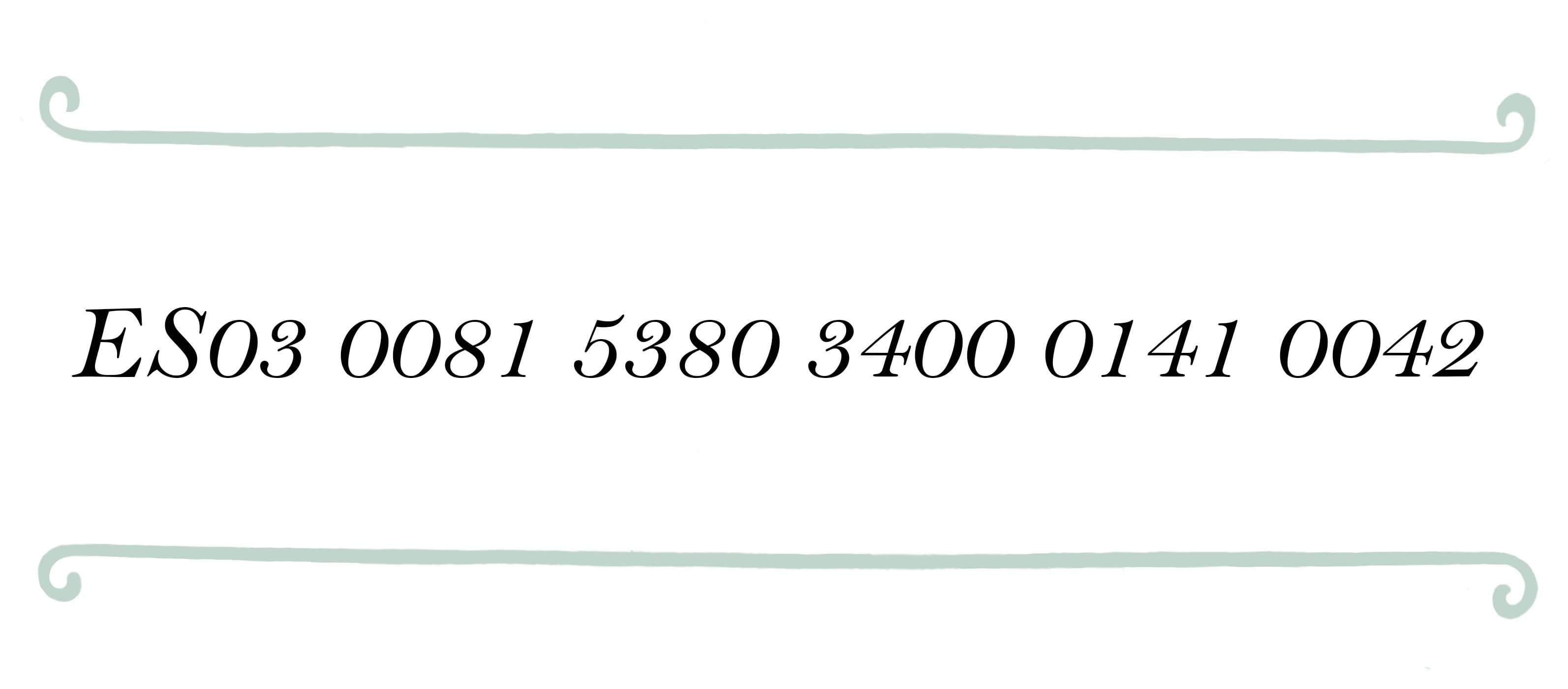 IBAN: ES03 0081 5380 3400 0141 0042